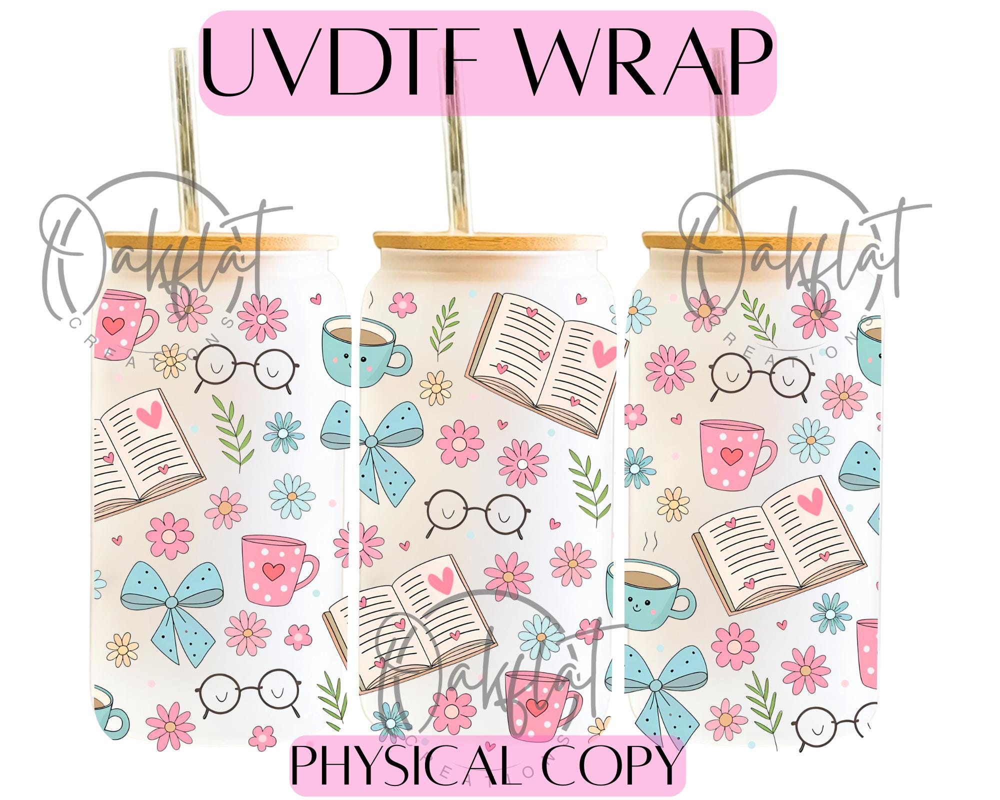 Spring Floral Books UVDTF 16oz Wrap