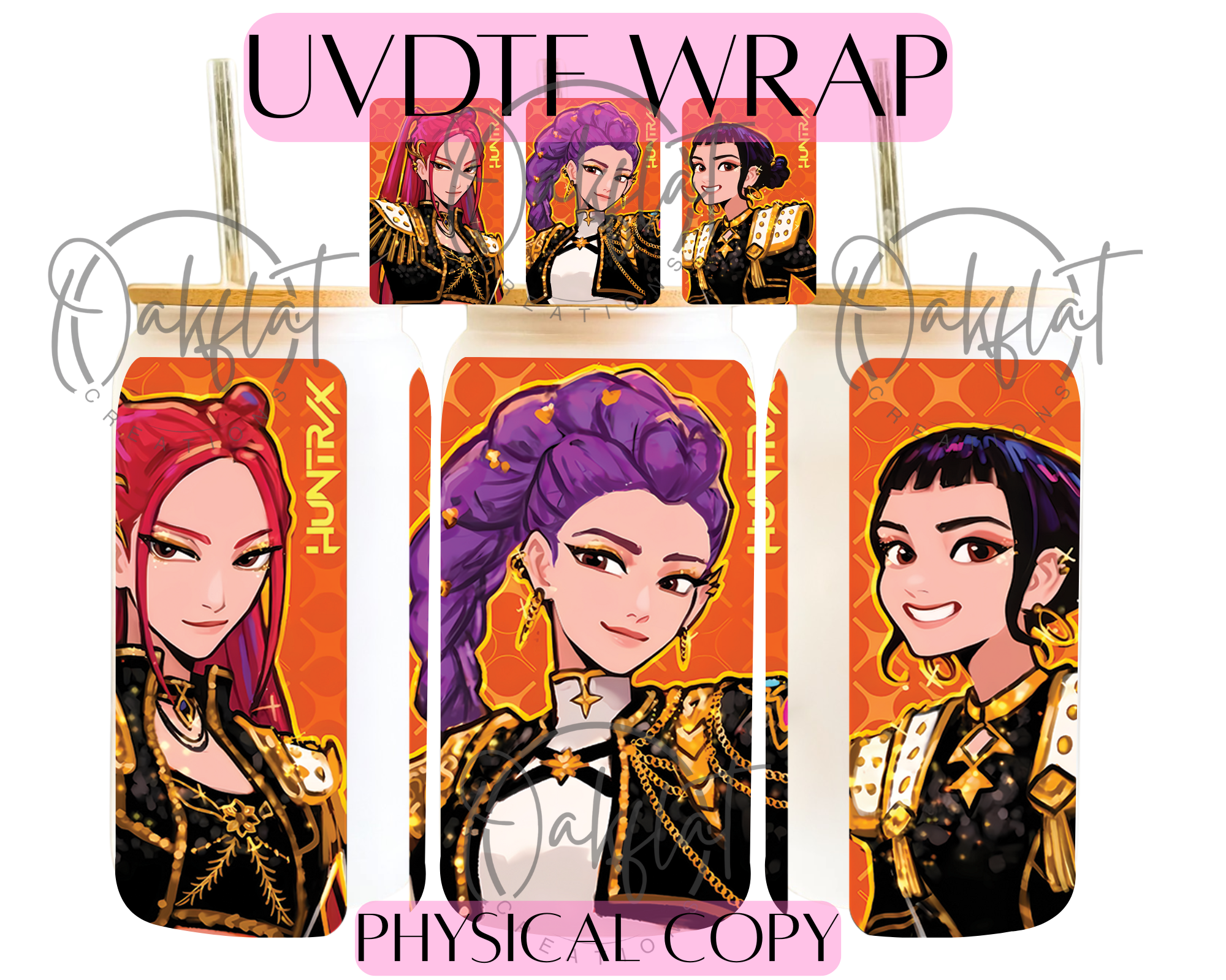 Demon Hunters - Orange Background UVDTF 16oz wrap