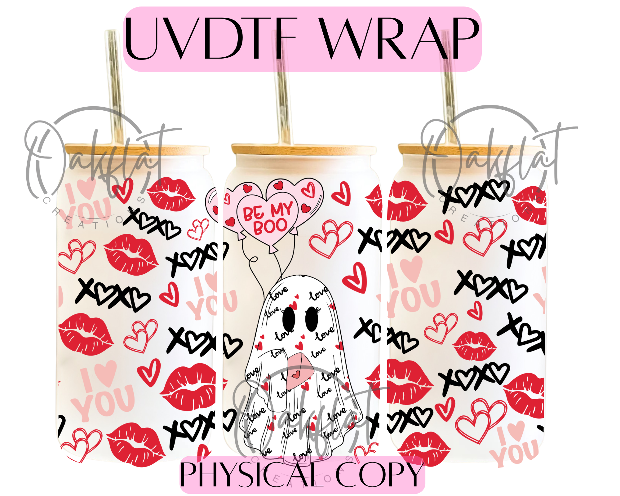 Valentine Ghost UVDTF 16oz Wrap