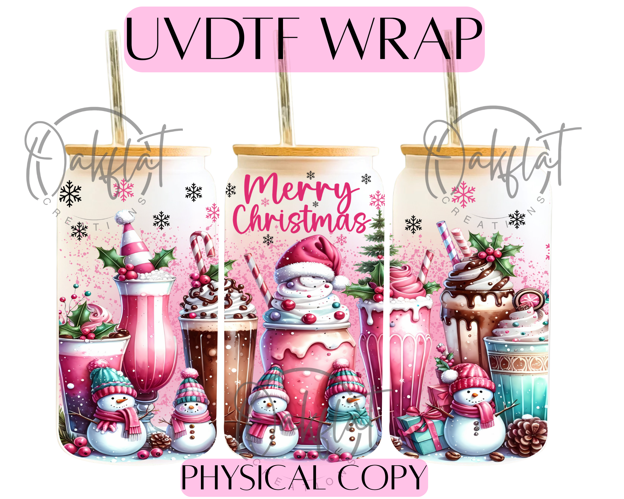 Christmas Drinks UVDTF 16oz wrap