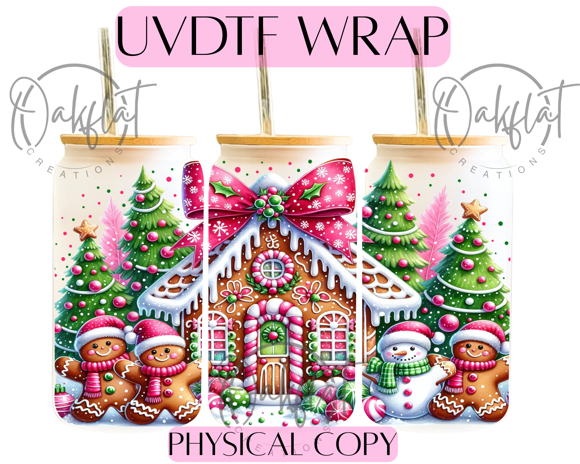 Gingerbread Men UVDTF 16oz wrap