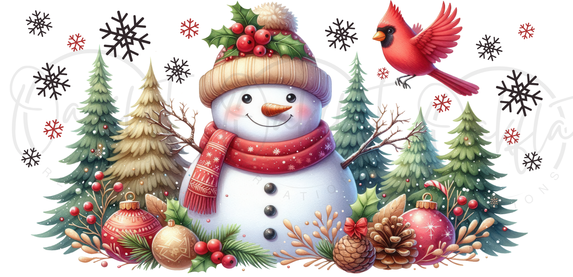 Snowman UVDTF 16oz wrap